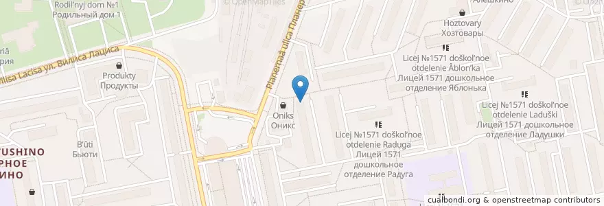 Mapa de ubicacion de Boxberry en Rússia, Distrito Federal Central, Москва, Северо-Западный Административный Округ, Район Северное Тушино.