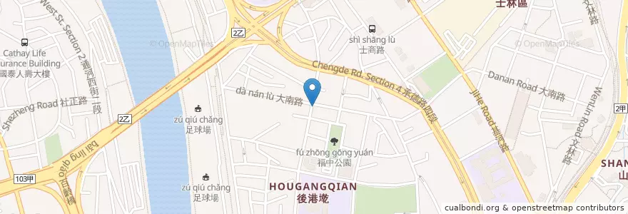 Mapa de ubicacion de 古早味腿庫飯 en Taiwan, 新北市, Taipé, 士林區.