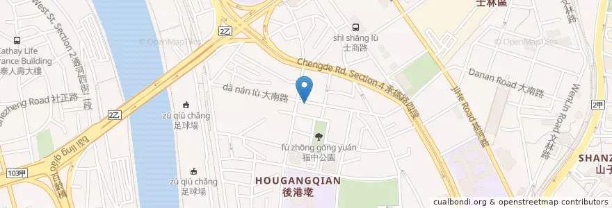 Mapa de ubicacion de 阿貴牛排 en 台湾, 新北市, 台北市, 士林区.