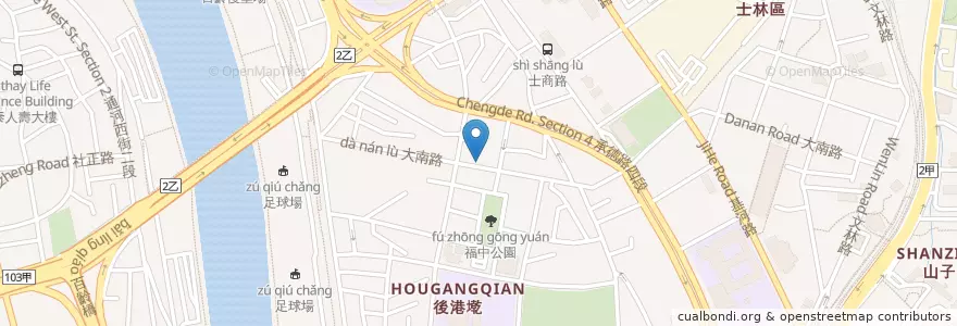Mapa de ubicacion de 大素自助餐 en Taiwan, 新北市, Taipei, 士林區.