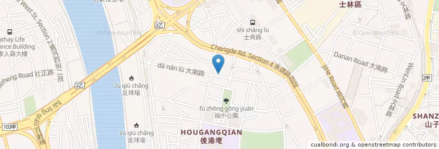Mapa de ubicacion de 揚名烘焙豆漿豆花 en 台湾, 新北市, 台北市, 士林区.
