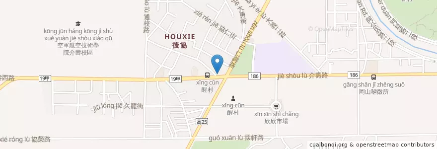 Mapa de ubicacion de 協安大藥局 en تایوان, کائوهسیونگ, 岡山區.