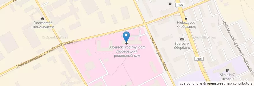 Mapa de ubicacion de Люберецкий родильный дом en Russie, District Fédéral Central, Oblast De Moscou, Городской Округ Люберцы.