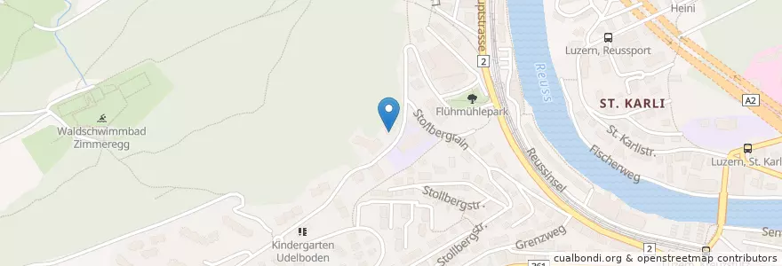 Mapa de ubicacion de Kindergarten Fluhmühle en Suiza, Lucerna, Lucerna.