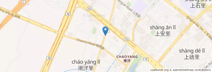 Mapa de ubicacion de 天厨素食 en 臺灣, 臺中市, 西屯區.