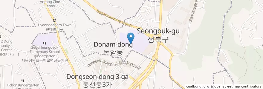 Mapa de ubicacion de 고명중학교 en Corea Del Sud, Seul, 성북구.