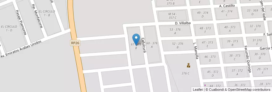 Mapa de ubicacion de 61 -378 B en 아르헨티나, Salta, Capital, Municipio De Salta, Salta.