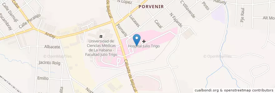 Mapa de ubicacion de Cajero Julio trigo en Küba, La Habana, Arroyo Naranjo.