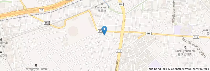 Mapa de ubicacion de 代田橋中央診療所 en Japão, Tóquio, 世田谷区.