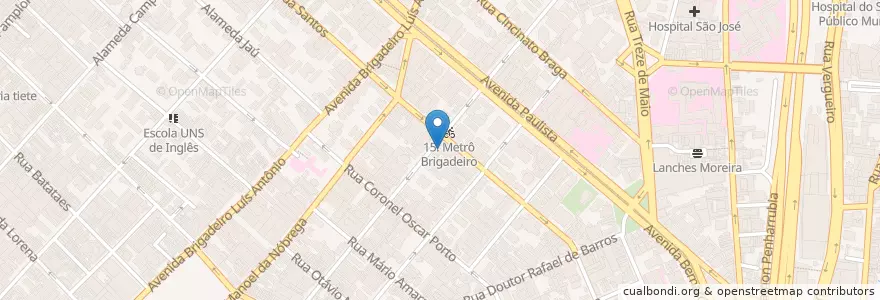 Mapa de ubicacion de Tag Burger en 브라질, 남동지방, 상파울루, Região Geográfica Intermediária De São Paulo, Região Metropolitana De São Paulo, Região Imediata De São Paulo, 상파울루.