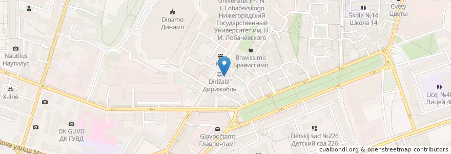 Mapa de ubicacion de Biblioteca en Rusia, Приволжский Федеральный Округ, Нижегородская Область, Городской Округ Нижний Новгород.