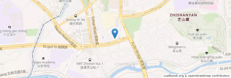 Mapa de ubicacion de 福圓糖水舖 en 臺灣, 新北市, 臺北市, 士林區.