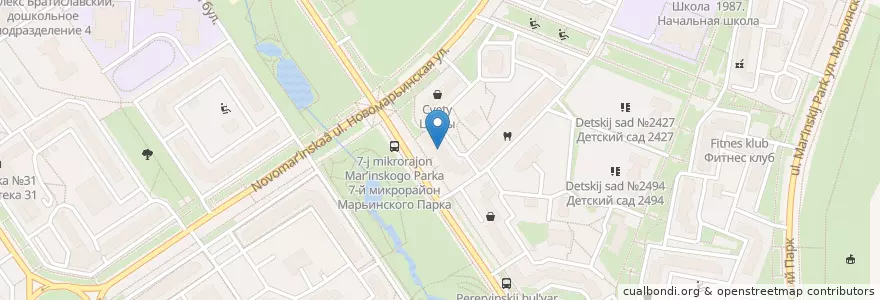 Mapa de ubicacion de АСНА - Северная Звезда en Rússia, Distrito Federal Central, Москва, Юго-Восточный Административный Округ, Район Марьино.