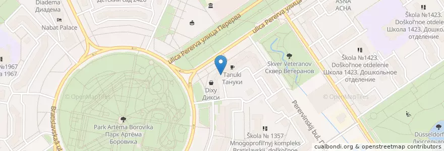 Mapa de ubicacion de АСНА - Северная Звезда en روسيا, Центральный Федеральный Округ, Москва, Юго-Восточный Административный Округ, Район Марьино.