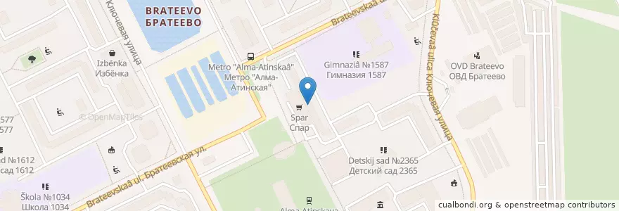 Mapa de ubicacion de АСНА - Северная Звезда en Россия, Центральный Федеральный Округ, Москва, Южный Административный Округ, Район Братеево.