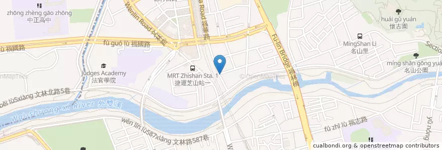 Mapa de ubicacion de 廣澤擔仔麵 en 臺灣, 新北市, 臺北市, 士林區.