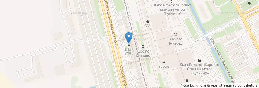 Mapa de ubicacion de Альфа-банк en Russie, District Fédéral Du Nord-Ouest, Oblast De Léningrad, Saint-Pétersbourg, Московский Район, Округ Гагаринское.