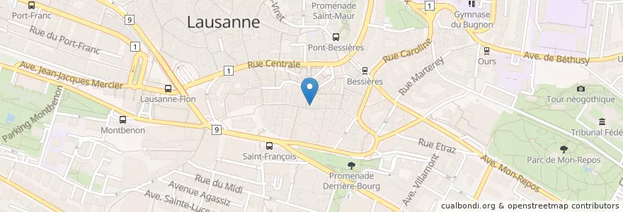 Mapa de ubicacion de Il Corso en Suíça, Vaud, District De Lausanne, Lausanne.