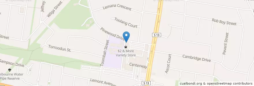 Mapa de ubicacion de Domeo's Pizza en Australië, Victoria, City Of Monash.
