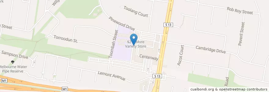 Mapa de ubicacion de Po Hing Chinese Restaurant en Австралия, Виктория, City Of Monash.