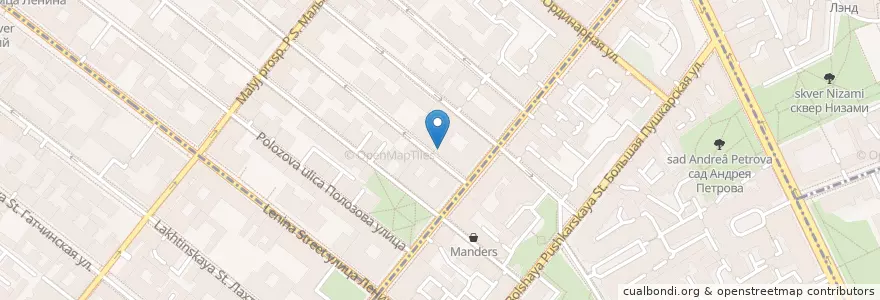 Mapa de ubicacion de Rustaveli en Rusia, Северо-Западный Федеральный Округ, Óblast De Leningrado, San Petersburgo, Петроградский Район.
