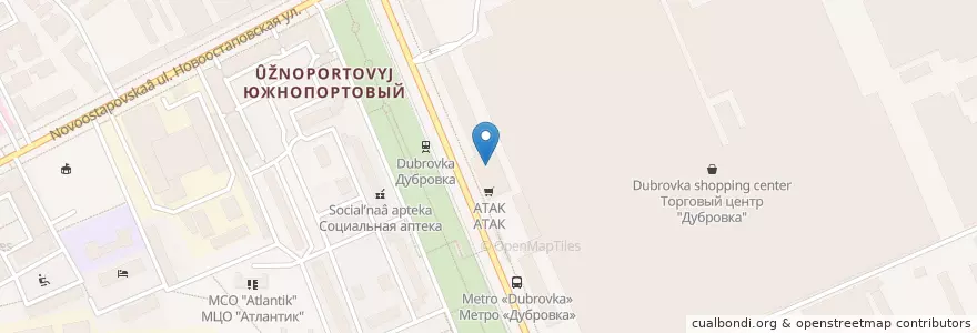 Mapa de ubicacion de Domino's Pizza en Rusia, Distrito Federal Central, Москва, Юго-Восточный Административный Округ, Южнопортовый Район.