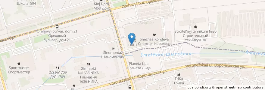 Mapa de ubicacion de Сбербанк en Rusia, Distrito Federal Central, Москва, Южный Административный Округ, Район Зябликово.