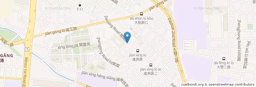 Mapa de ubicacion de 長崎食堂 en Tayvan, Kaohsiung, 三民區.