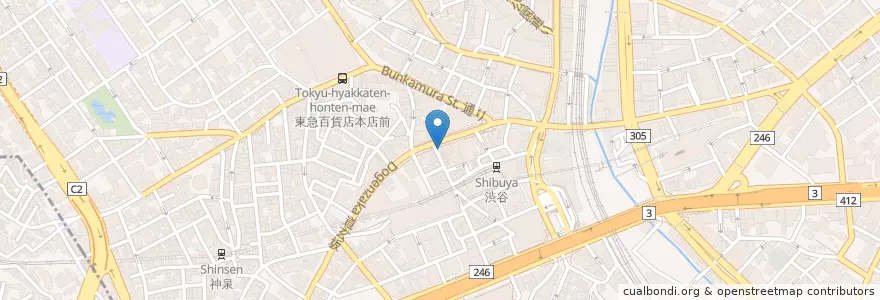 Mapa de ubicacion de ロッテリア en Japonya, 東京都, 渋谷区.