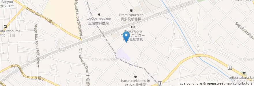 Mapa de ubicacion de 赤堀医院 en 일본, 도쿄도, 狛江市.
