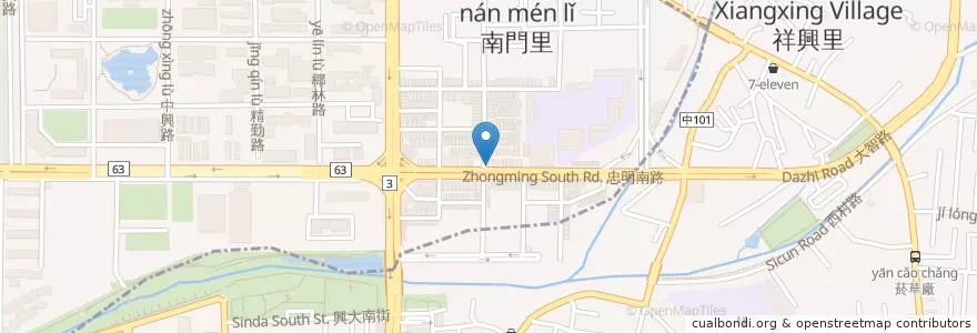 Mapa de ubicacion de My warm day en Taiwan, Taichung, 南區.