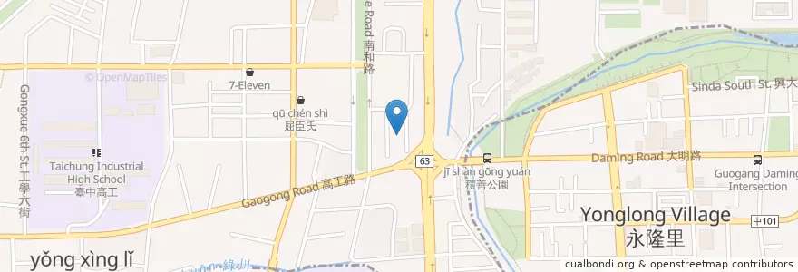 Mapa de ubicacion de 張老師 en تایوان, تایچونگ, 南區.