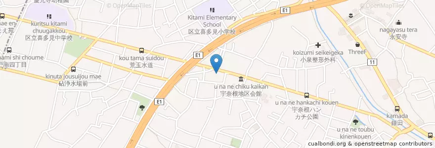 Mapa de ubicacion de 観音寺 en Japonya, 東京都, 世田谷区.