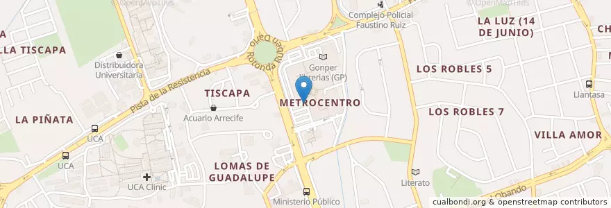 Mapa de ubicacion de Pops en نيكاراجوا, Departamento De Managua, Managua (Municipio).