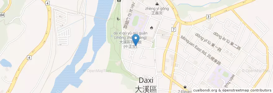 Mapa de ubicacion de 老阿伯現滷豆干 en Taiwán, Taoyuan, 大溪區.