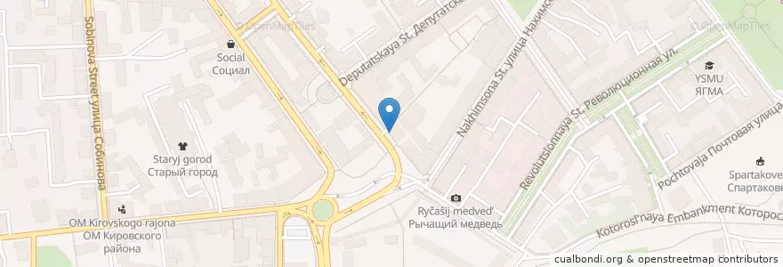 Mapa de ubicacion de Социальная аптека en Rusia, Distrito Federal Central, Óblast De Yaroslavl, Ярославский Район, Городской Округ Ярославль.