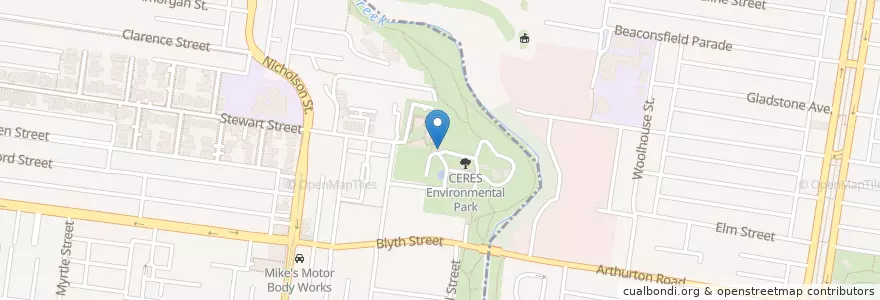 Mapa de ubicacion de Ceres Makers and Flea Market en استرالیا, Victoria, City Of Moreland.