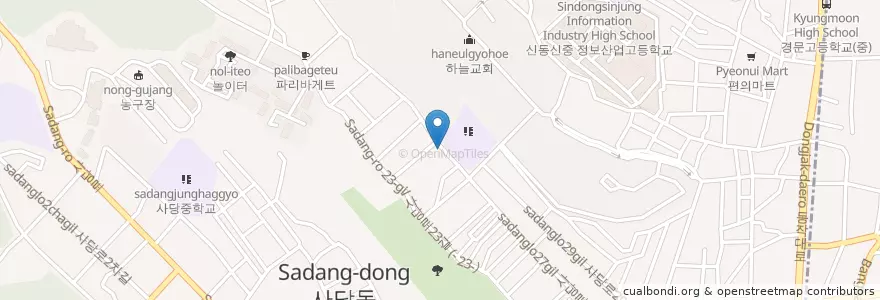 Mapa de ubicacion de 국대떡볶이 en Korea Selatan, 서울, 동작구, 사당3동.