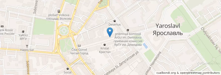 Mapa de ubicacion de Крапива en Rusland, Centraal Federaal District, Oblast Jaroslavl, Ярославский Район, Городской Округ Ярославль.