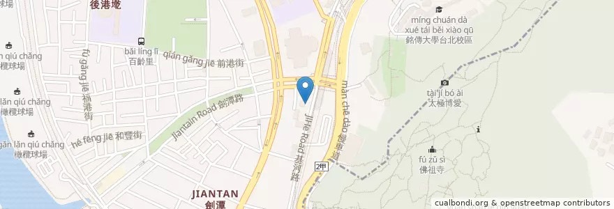 Mapa de ubicacion de 朱宗慶打擊樂教學中心 en تایوان, 新北市, تایپه, 士林區.