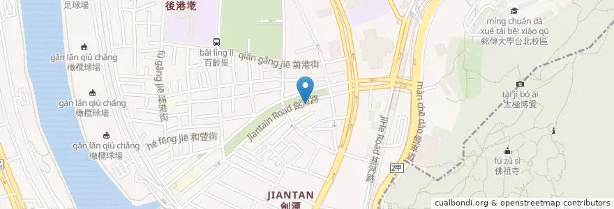 Mapa de ubicacion de 劍潭中醫診所 en Taiwan, New Taipei, Taipei, Shilin District.
