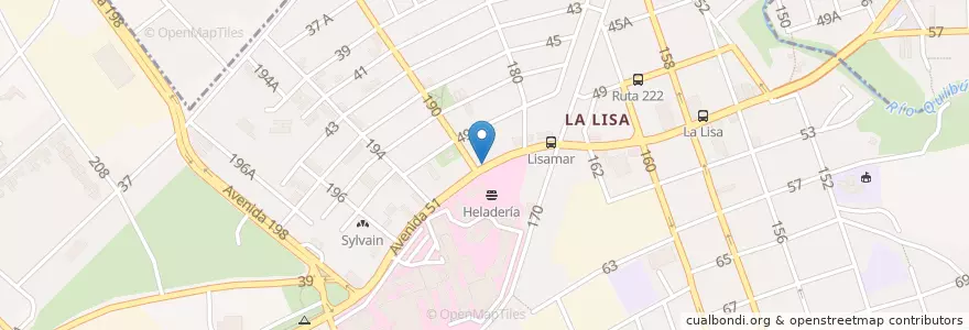 Mapa de ubicacion de Cajero 51 y 190 en Cuba, L'Avana, La Lisa.