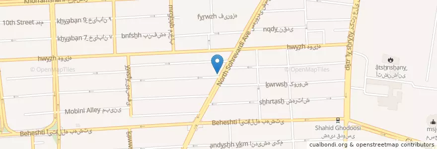 Mapa de ubicacion de بانک انصار en 伊朗, 德黑兰, شهرستان تهران, 德黑蘭, بخش مرکزی شهرستان تهران.