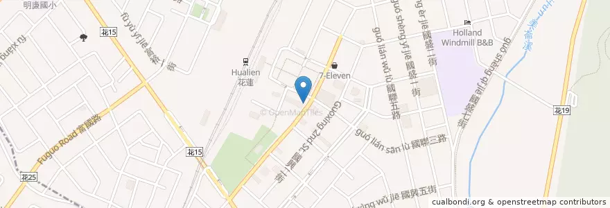 Mapa de ubicacion de 大眾扁食店 en 臺灣, 臺灣省, 花蓮縣, 花蓮市.