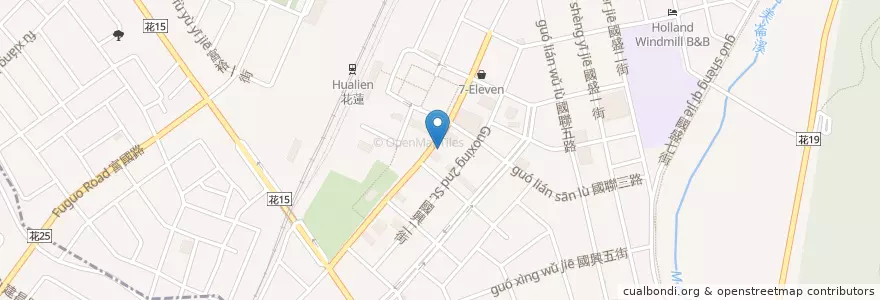 Mapa de ubicacion de 富山租車 en 臺灣, 臺灣省, 花蓮縣, 花蓮市.