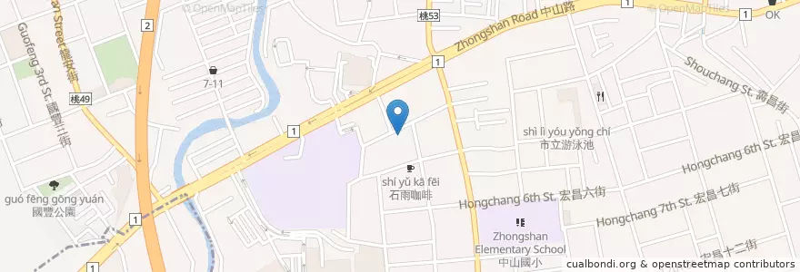 Mapa de ubicacion de 嗨摩尼 韓式烤肉 en Taiwan, Taoyuan, Taoyuan.