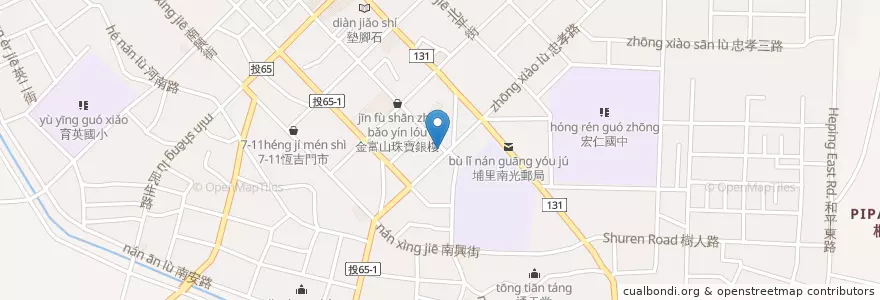 Mapa de ubicacion de 麗苑韓式料理 en Tayvan, 臺灣省, Nantou, 埔里鎮.
