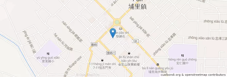 Mapa de ubicacion de 華嚴素食館 en 臺灣, 臺灣省, 南投縣, 埔里鎮.