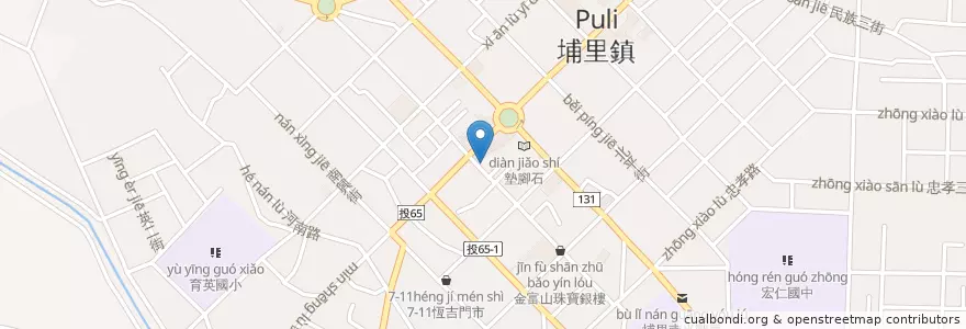 Mapa de ubicacion de ANT快樂廚房 en Taiwan, 臺灣省, Nantou, 埔里鎮.