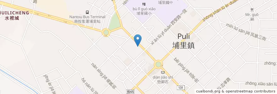 Mapa de ubicacion de 老先覺埔里中正店 en تایوان, 臺灣省, 南投縣, 埔里鎮.
